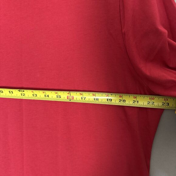 Soft Surroundings Lucia Dress Plus 1X Red Womens Asymmetrical Ruffle Tiered Hem - Picture 5 of 10